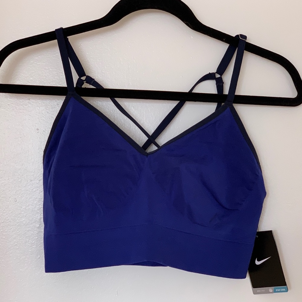 NEW: strappy Nike sports bra, blue - medium